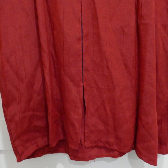 Vintage Scarlett 80's 90's Red Ethnic Mini Dress Beaded Collar Witchy Boho - Picture 8 of 11